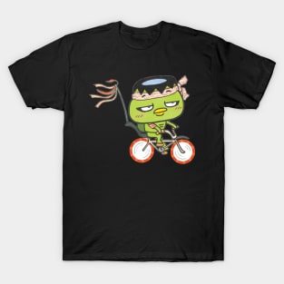 Funny Kappa Yokai on an Old school bicycle! T-Shirt